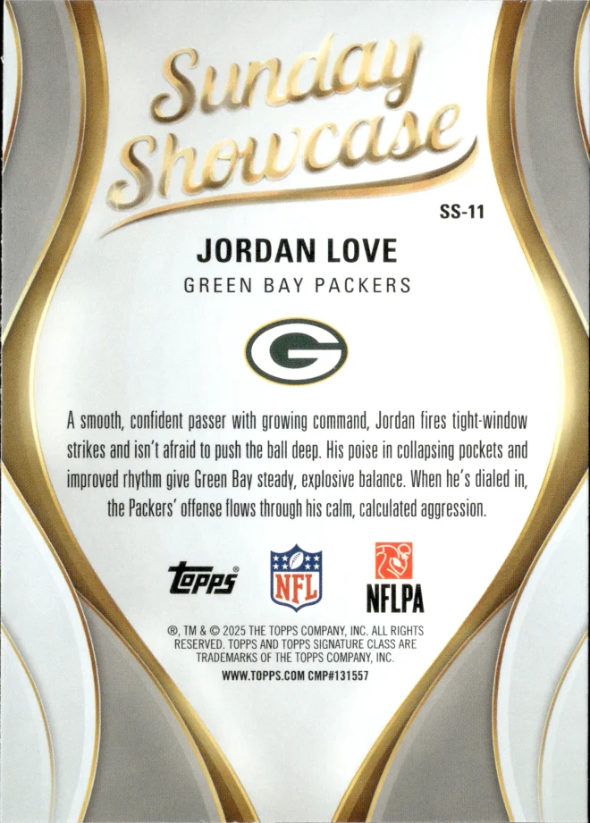 Jordan Love card back