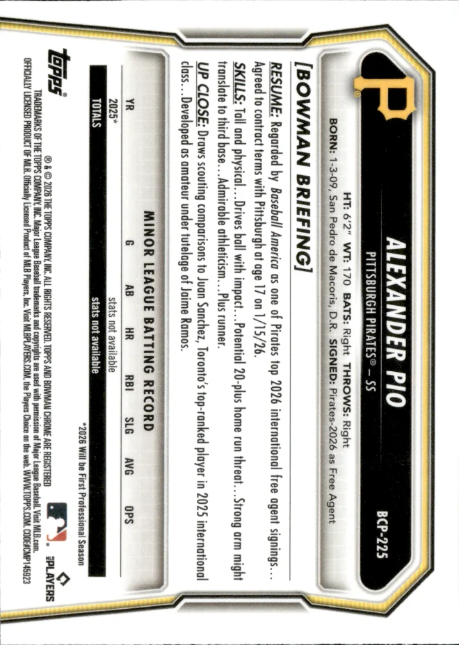 Alexander Pio card back
