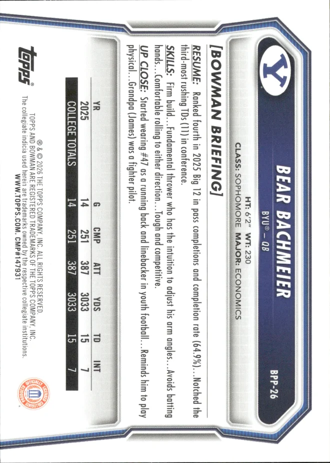 Bear Bachmeier card back