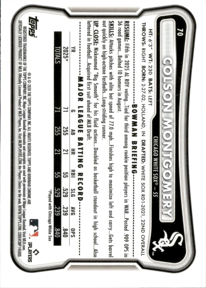 Colson Montgomery card back