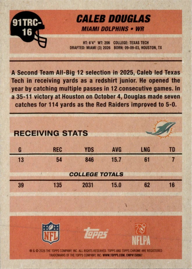 Caleb Douglas card back