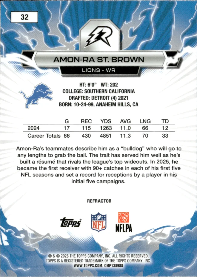 Amon-Ra St. Brown card back
