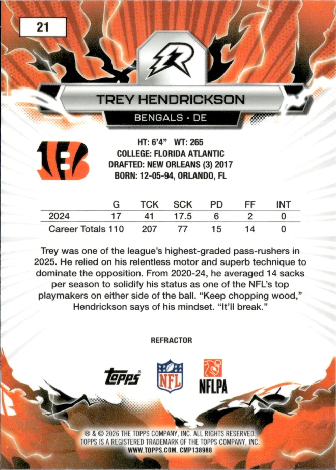 Trey Hendrickson card back