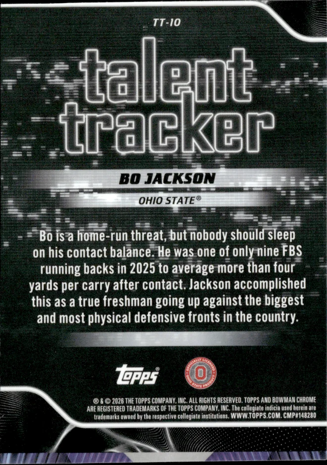 Bo Jackson card back
