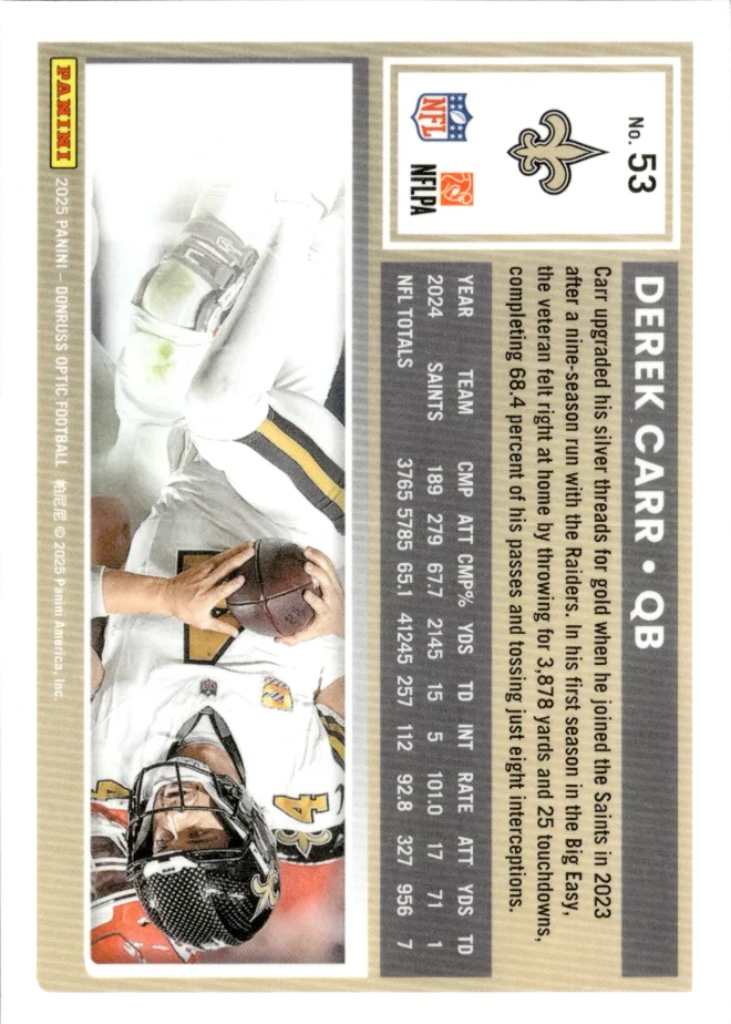 Derek Carr card back