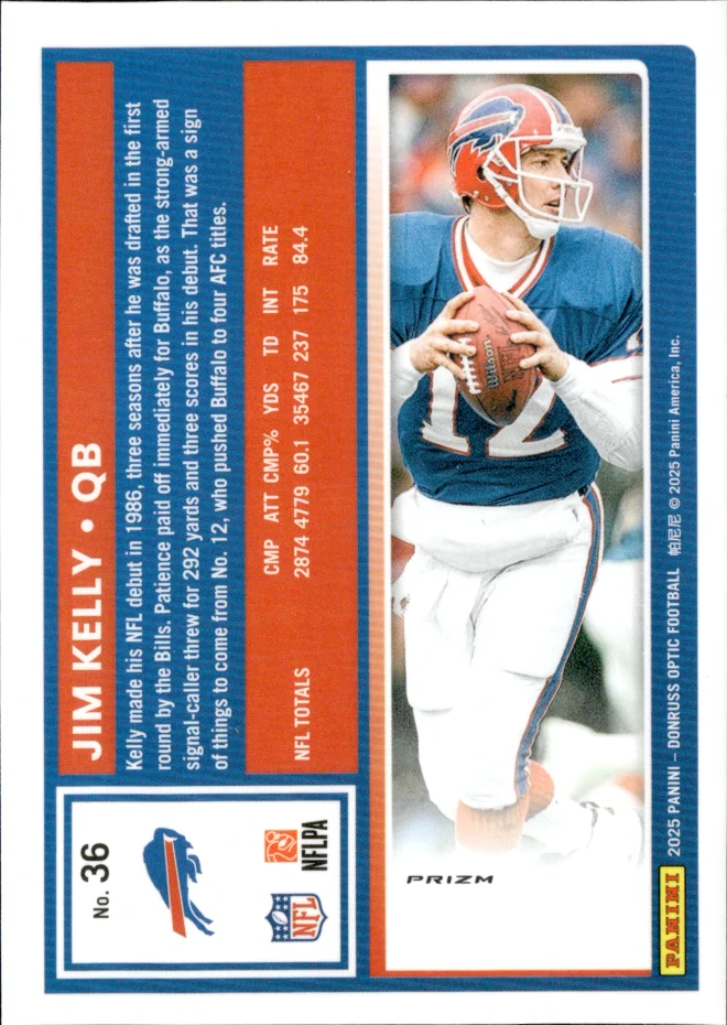 Jim Kelly card back