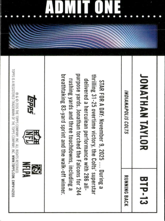 Jonathan Taylor card back