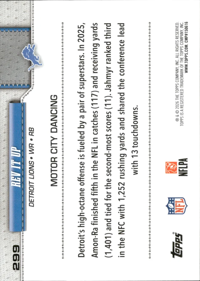 Amon-Ra St. Brown / Jahmyr Gibbs card back