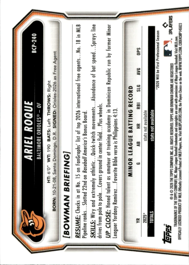 Ariel Roque card back