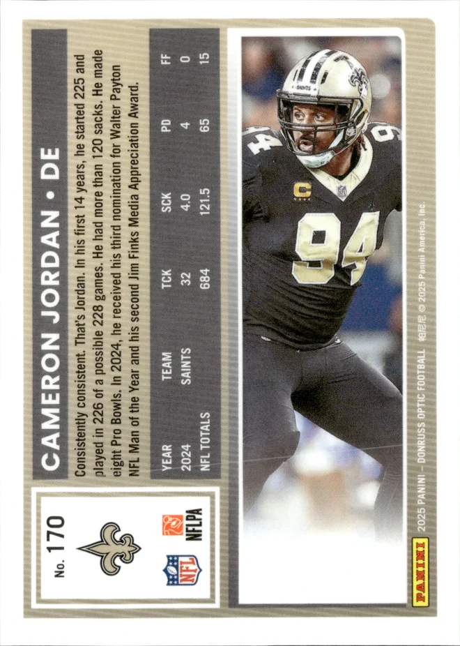 Cameron Jordan card back