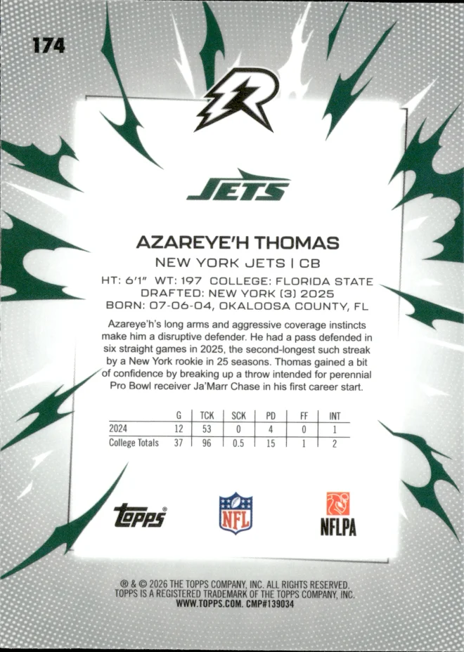 Azareye'h Thomas card back