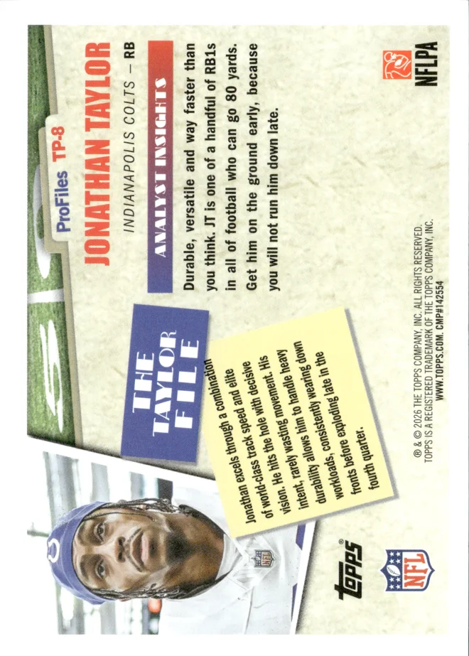 Jonathan Taylor card back