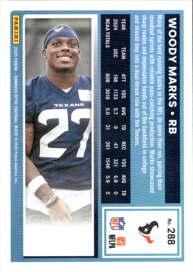 Woody Marks card back
