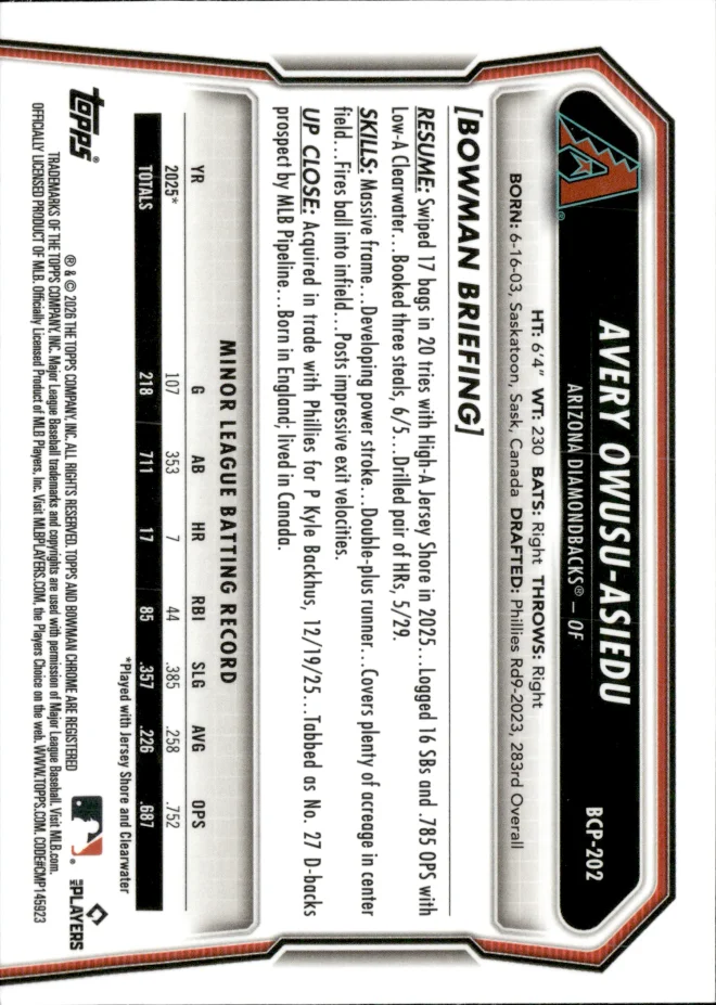Avery Owusu-Asiedu card back