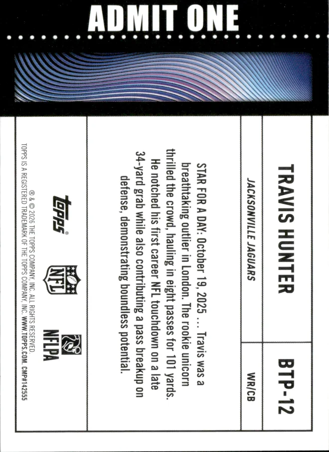 Travis Hunter card back