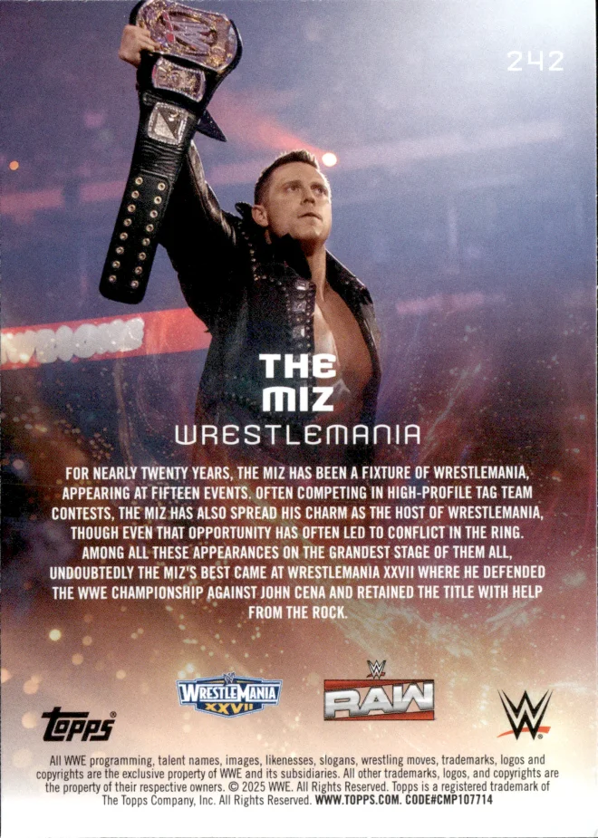 The Miz card back