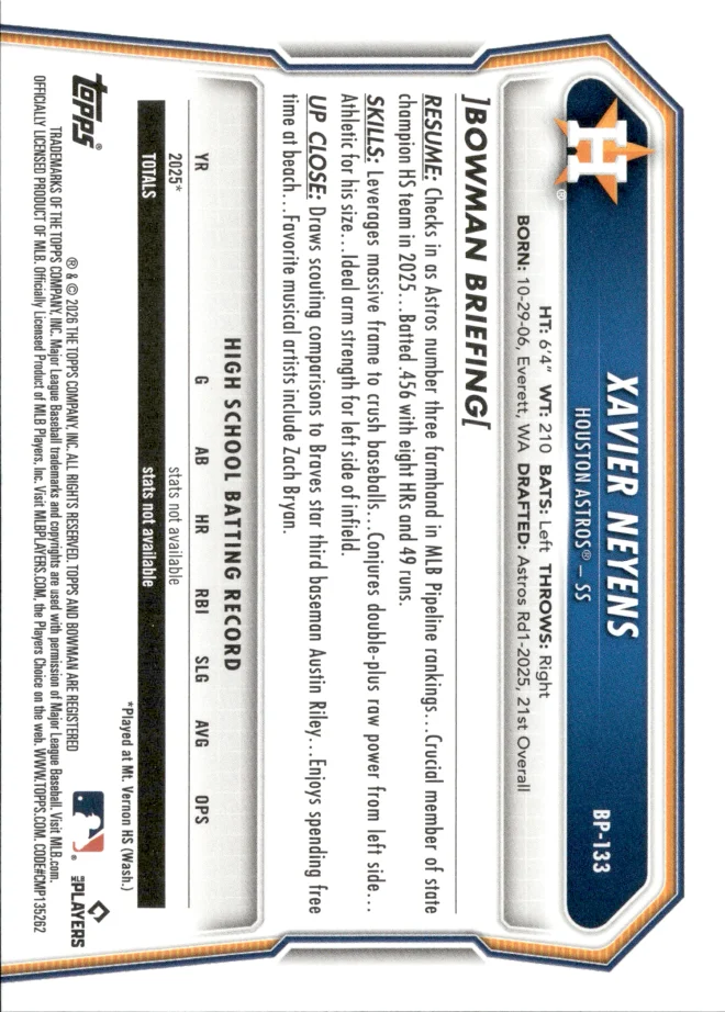 Xavier Neyens card back