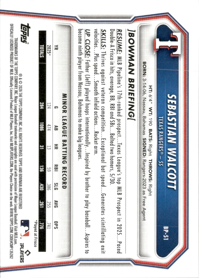 Sebastian Walcott card back