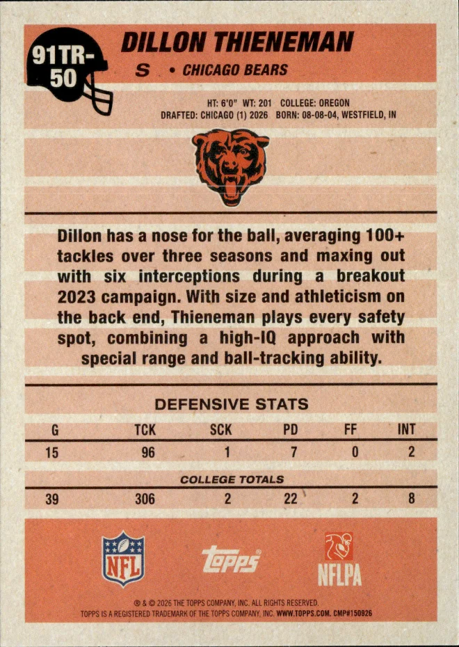 Dillon Thieneman card back