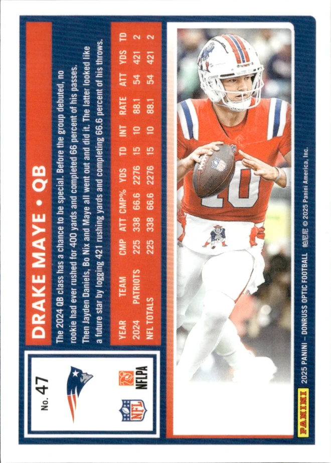 Drake Maye card back
