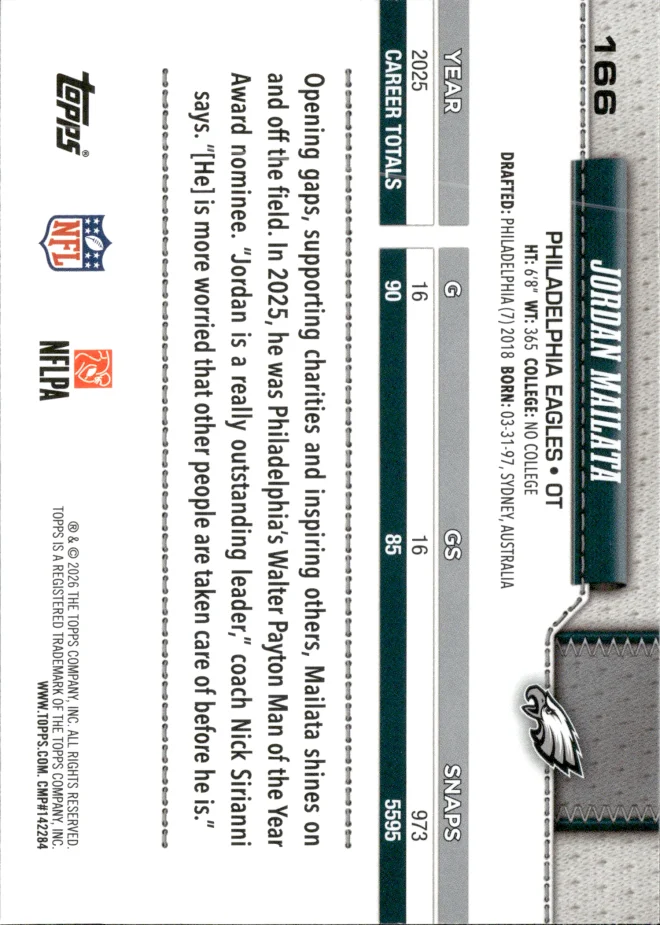 Jordan Mailata card back