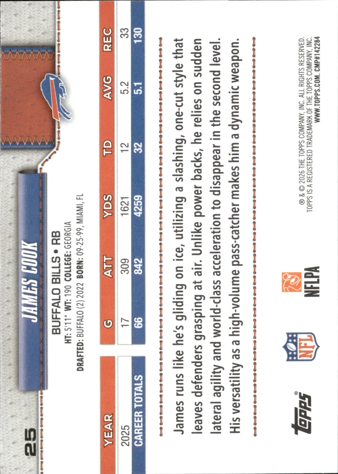 James Cook card back