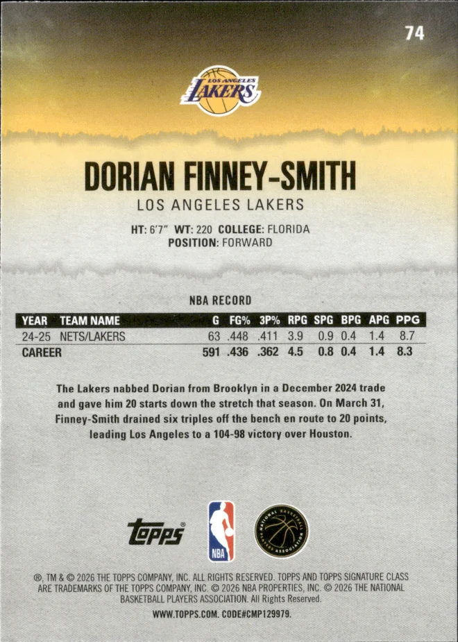 Dorian Finney-Smith card back