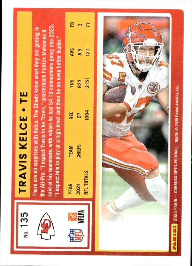 Travis Kelce card back