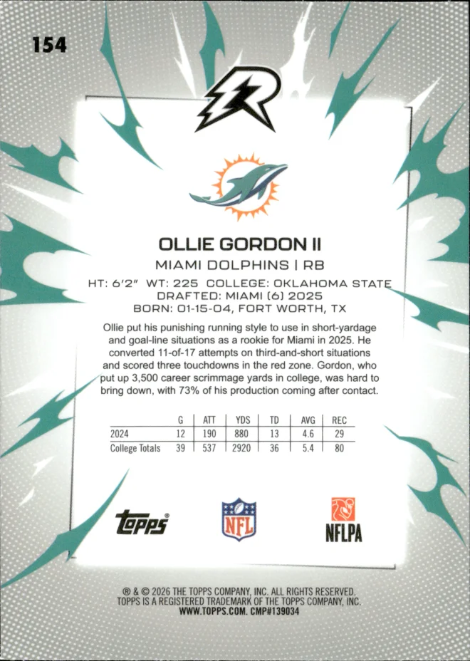 Ollie Gordon II card back