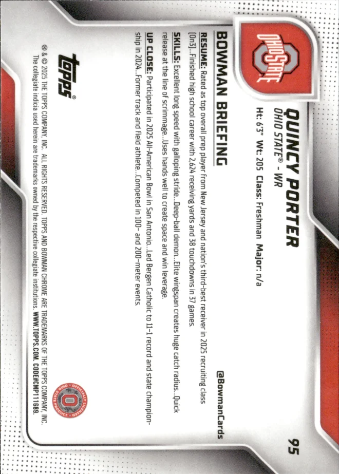 Quincy Porter card back