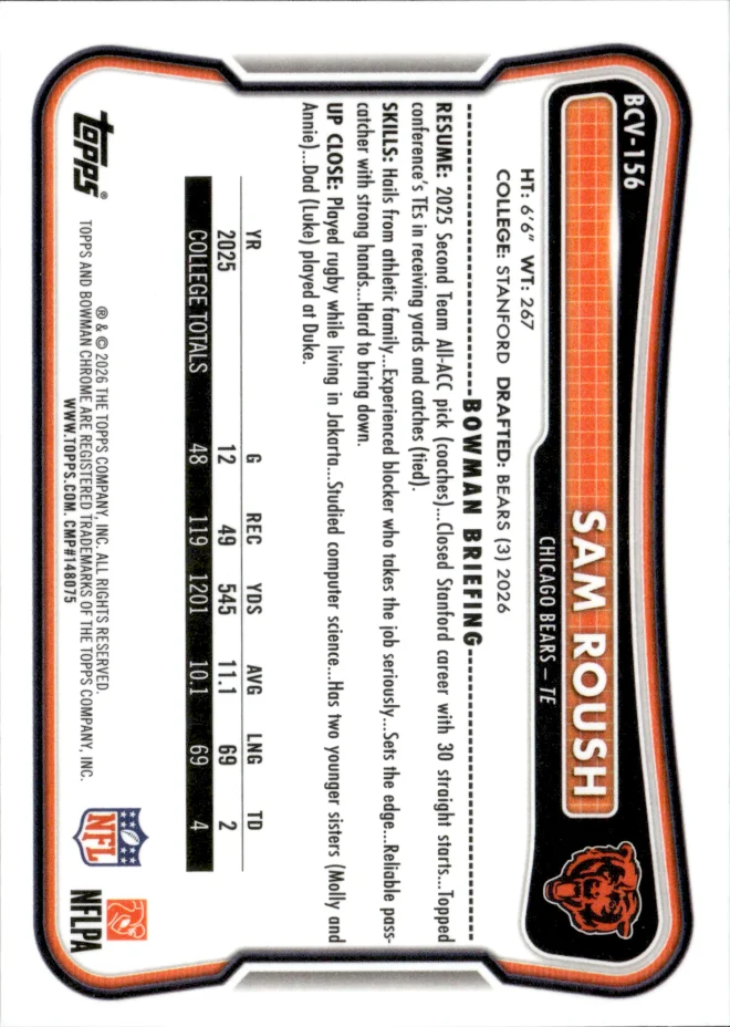 Sam Roush card back