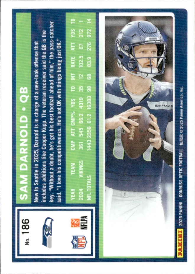 Sam Darnold card back