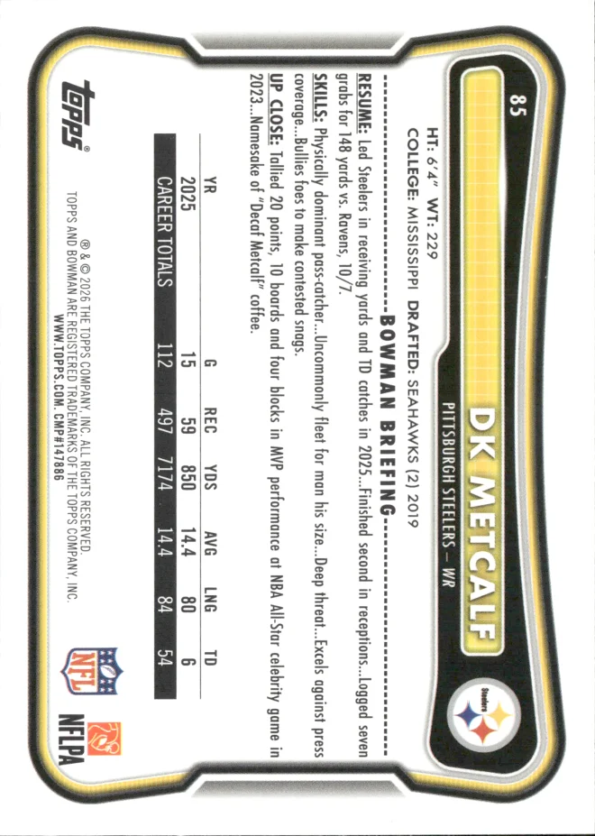DK Metcalf card back