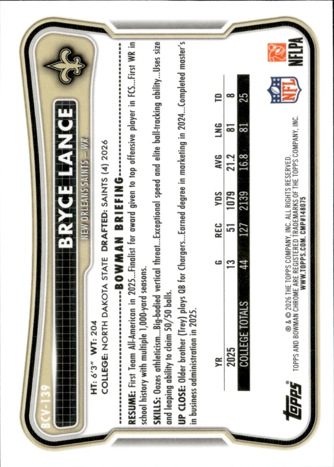 Bryce Lance card back