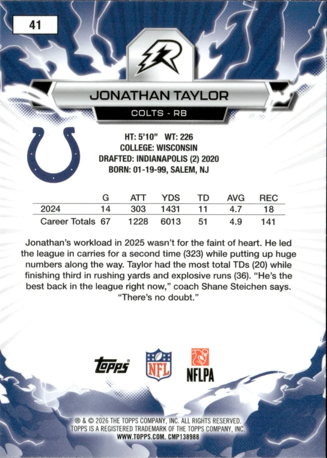 Jonathan Taylor card back