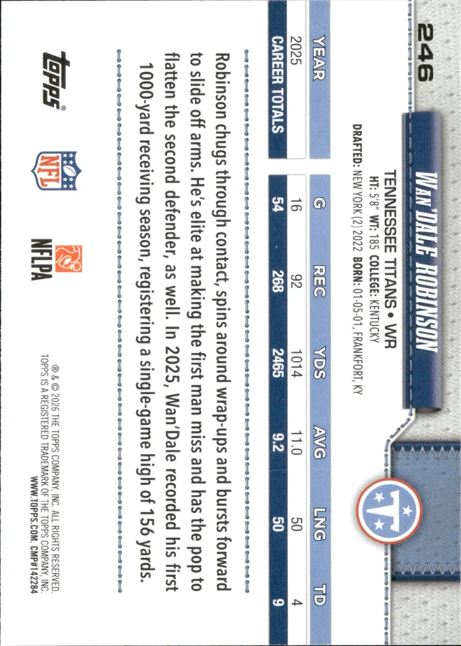 Wan'Dale Robinson card back