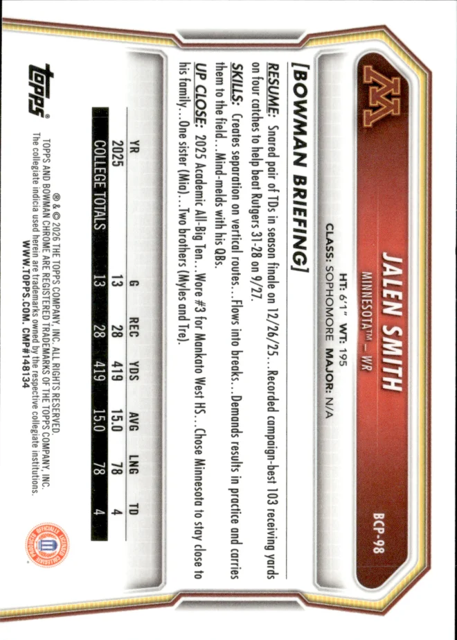 Jalen Smith card back