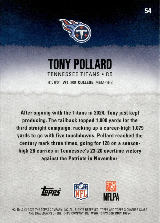 Tony Pollard card back