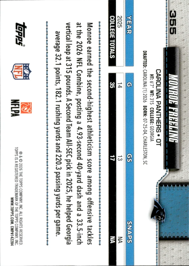 Monroe Freeling card back