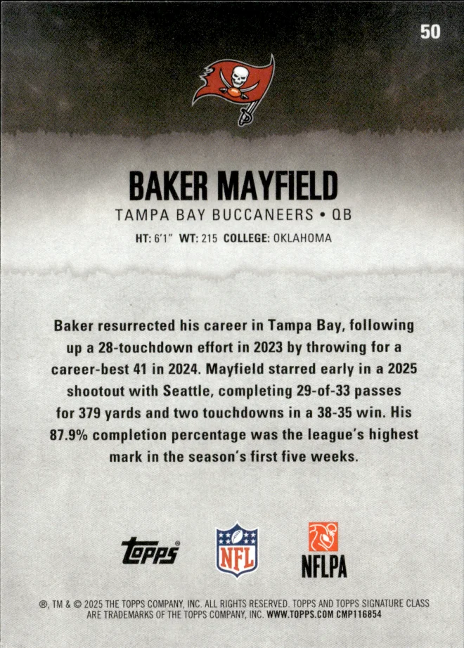 Baker Mayfield card back