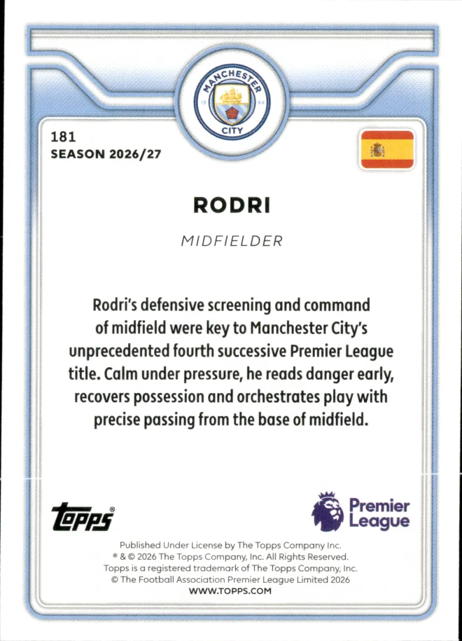 Rodri card back