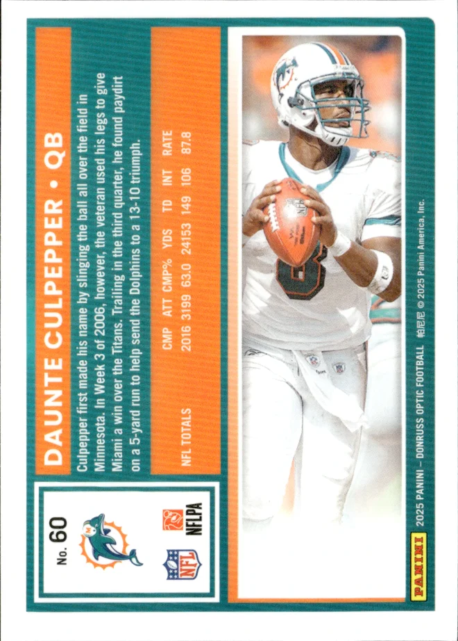 Daunte Culpepper card back