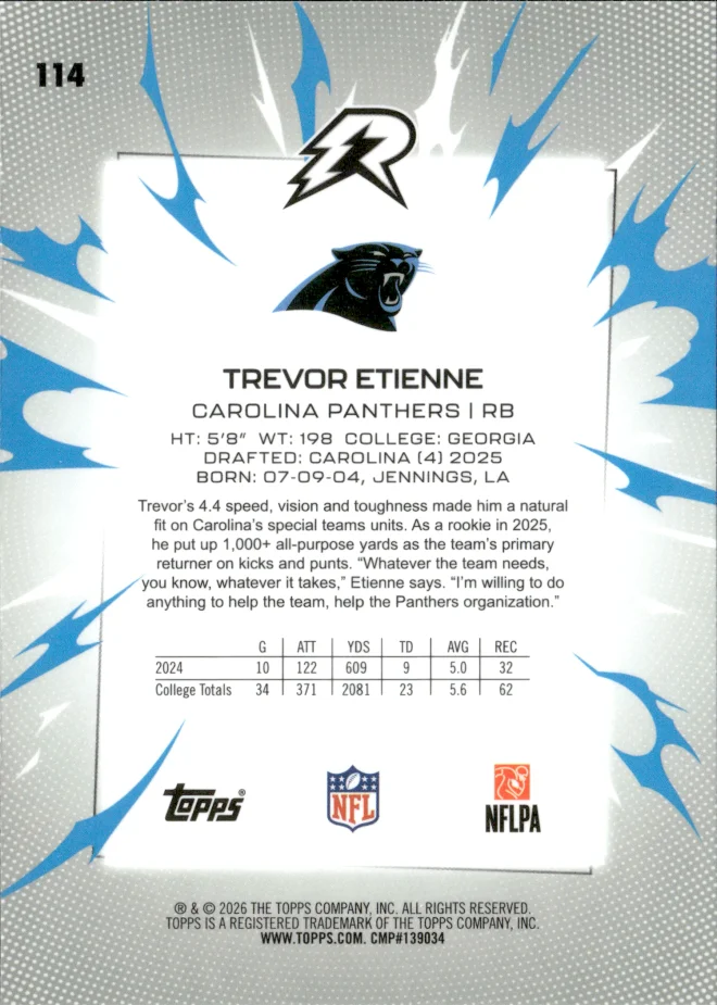 Trevor Etienne card back