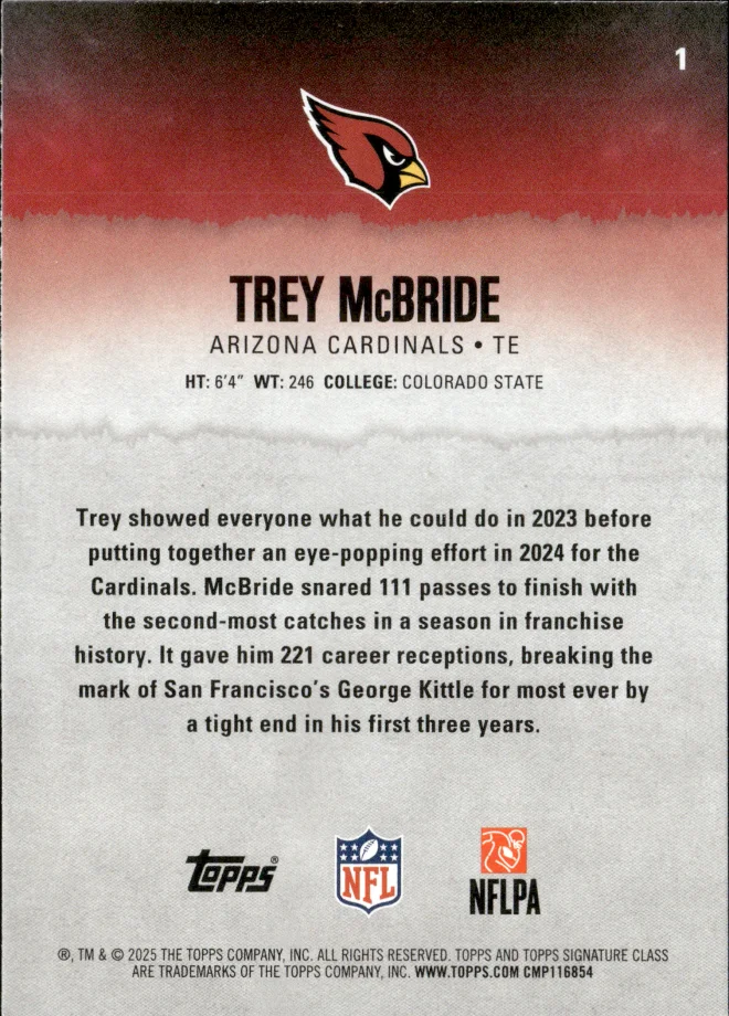 Trey McBride card back