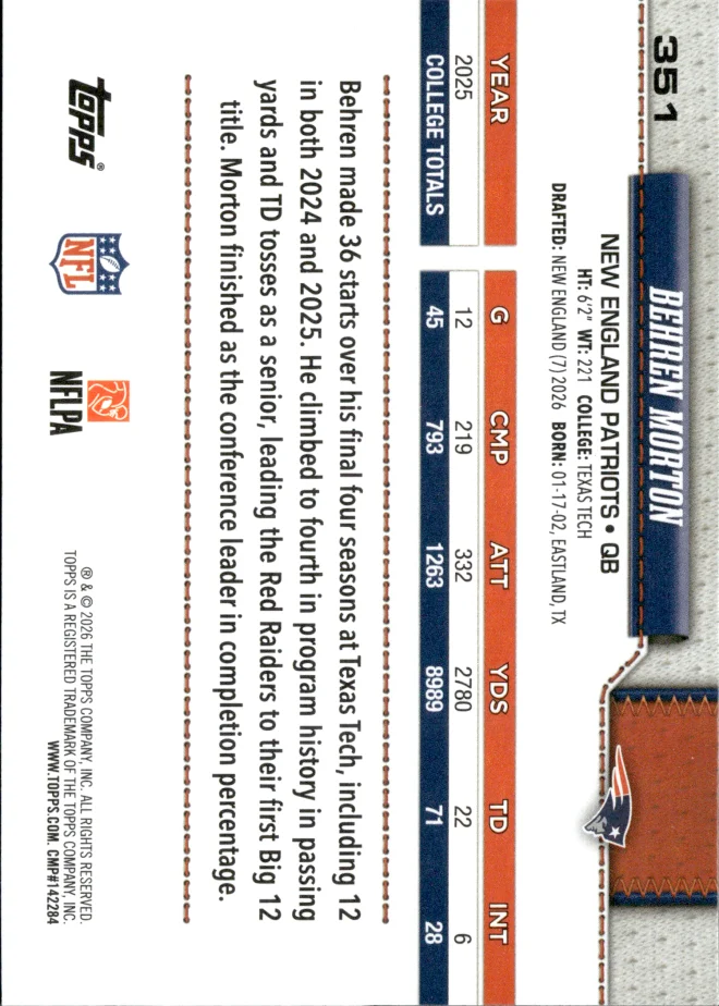 Behren Morton card back