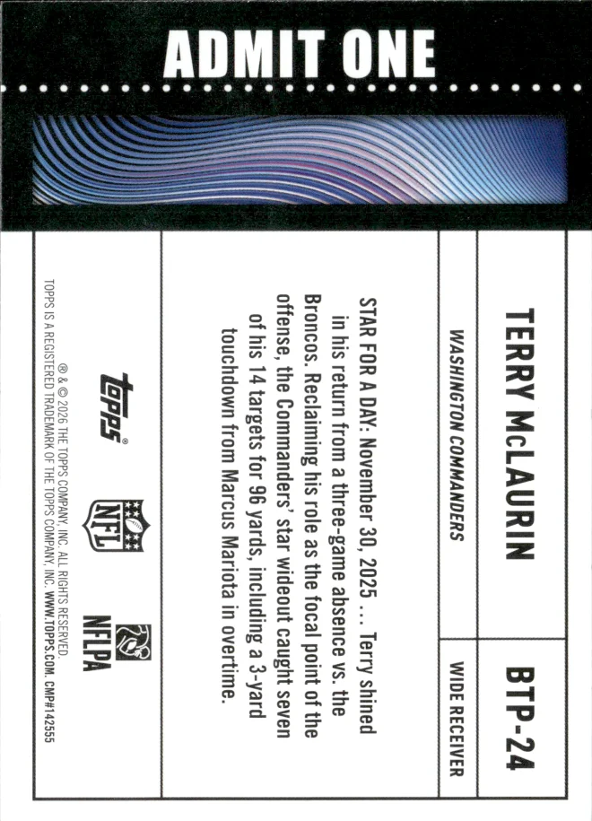 Terry McLaurin card back