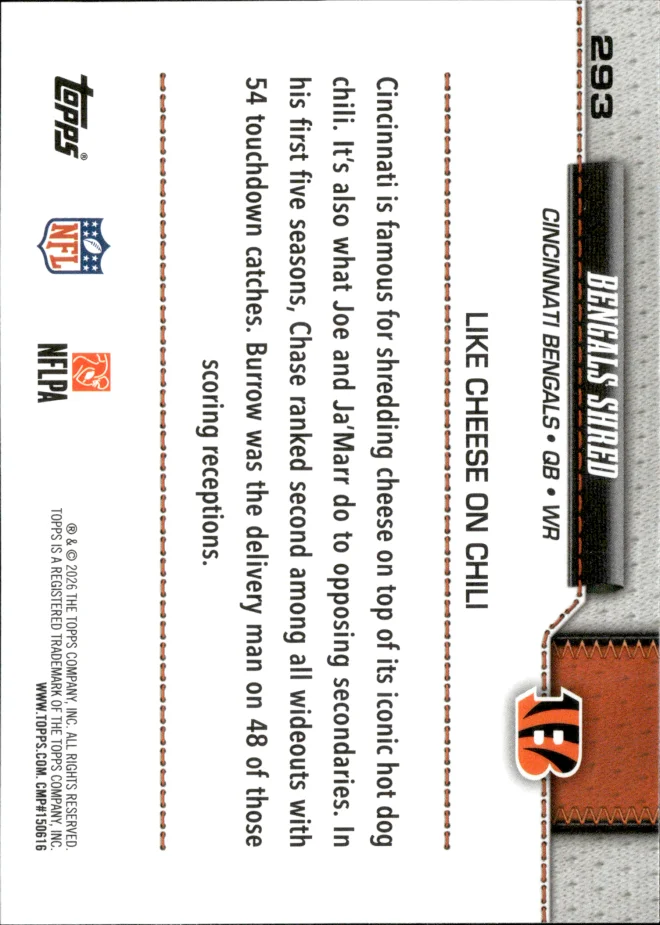 Joe Burrow / Ja'Marr Chase card back