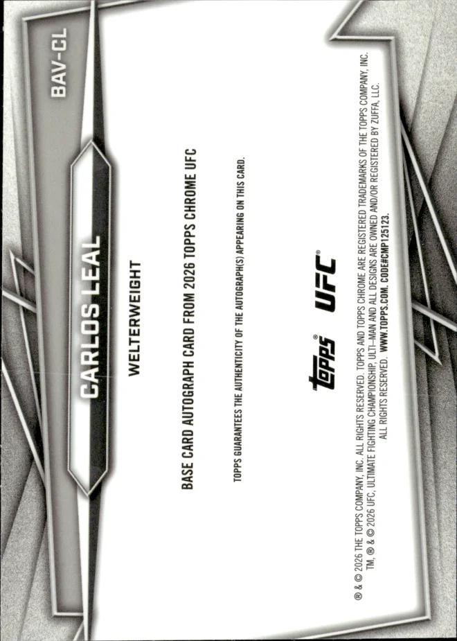Carlos Leal card back