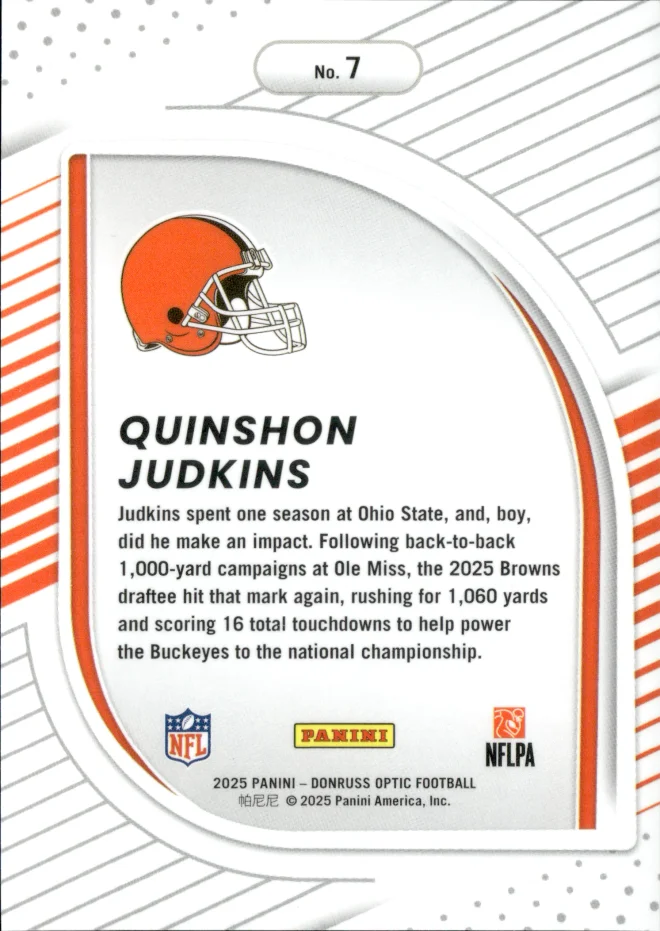 Quinshon Judkins card back