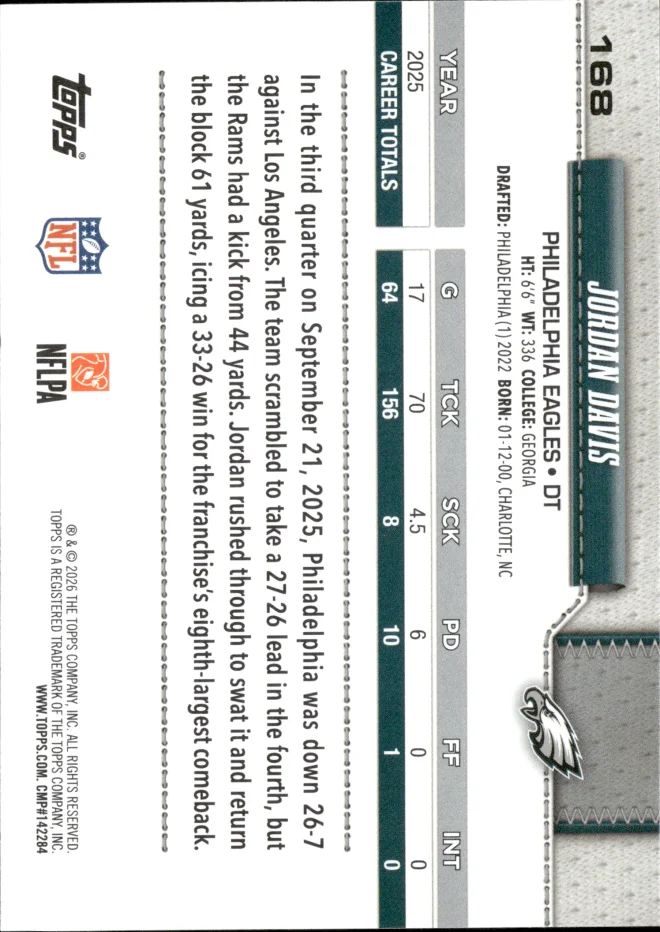 Jordan Davis card back